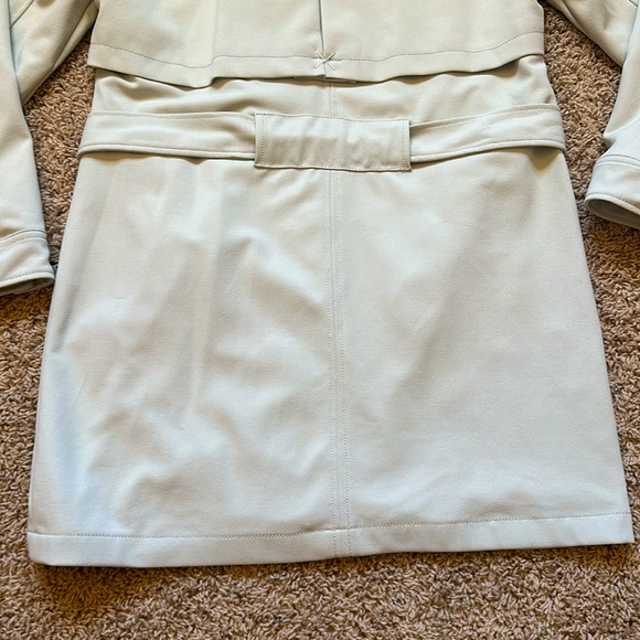 7 For All Mankind asymmetrical drape belted tench coat - Picture 7 of 10